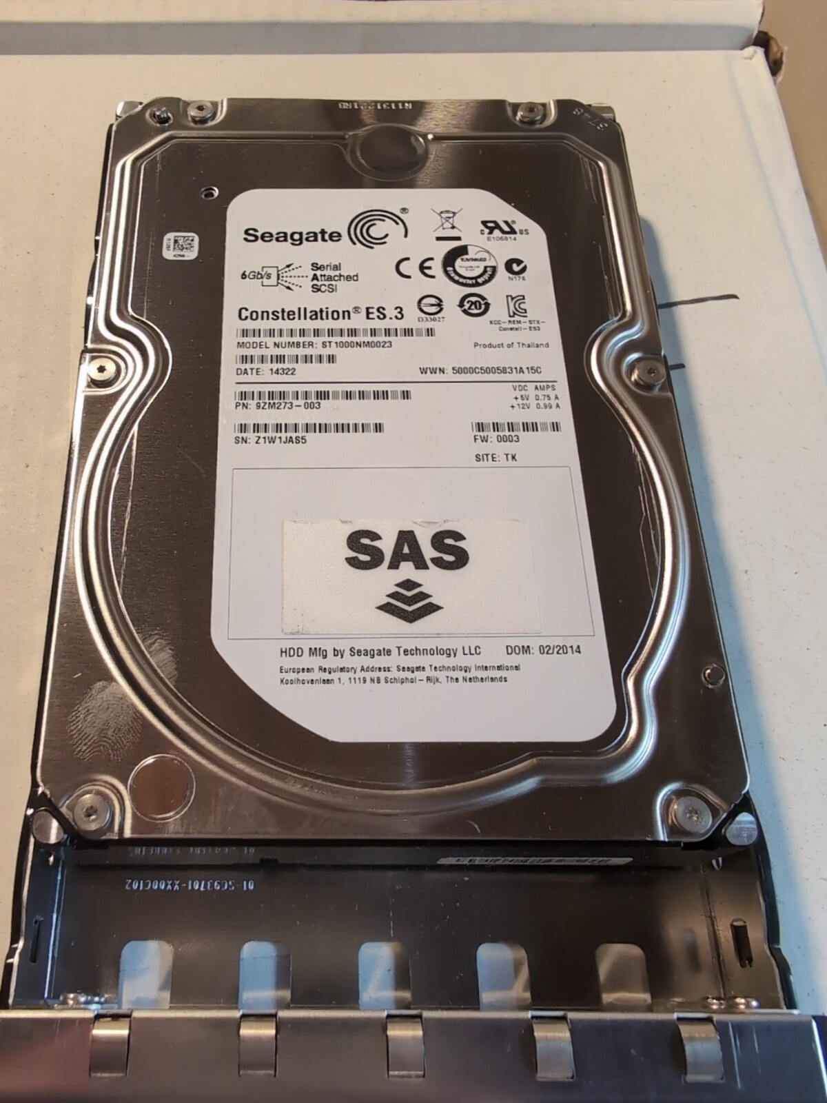 Nimble SAN Storage 1TB 7.2K 3.5" SAS Hard Drive HD W/ Tray CS200 CS220 ES1-H25