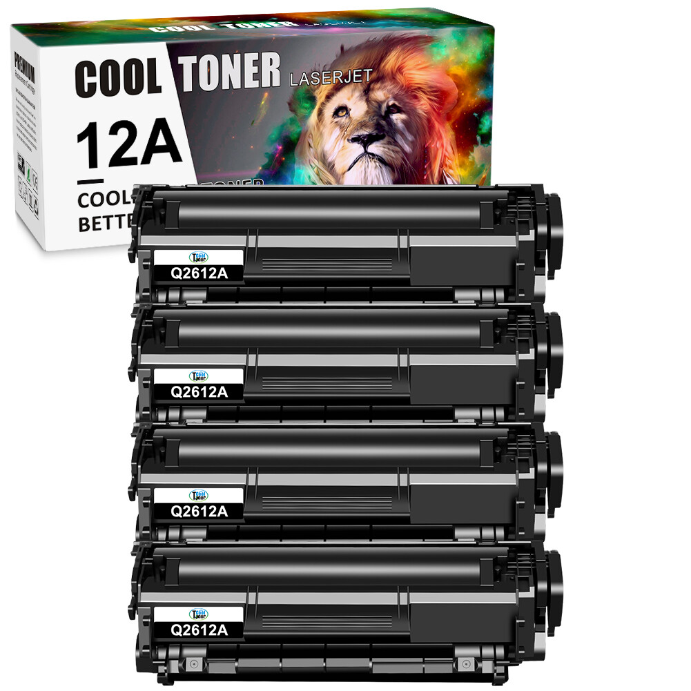 4PK Q2612A 12A Toner Compatible with HP LaserJet 1010 1012 1018 1020 1022nw 3015