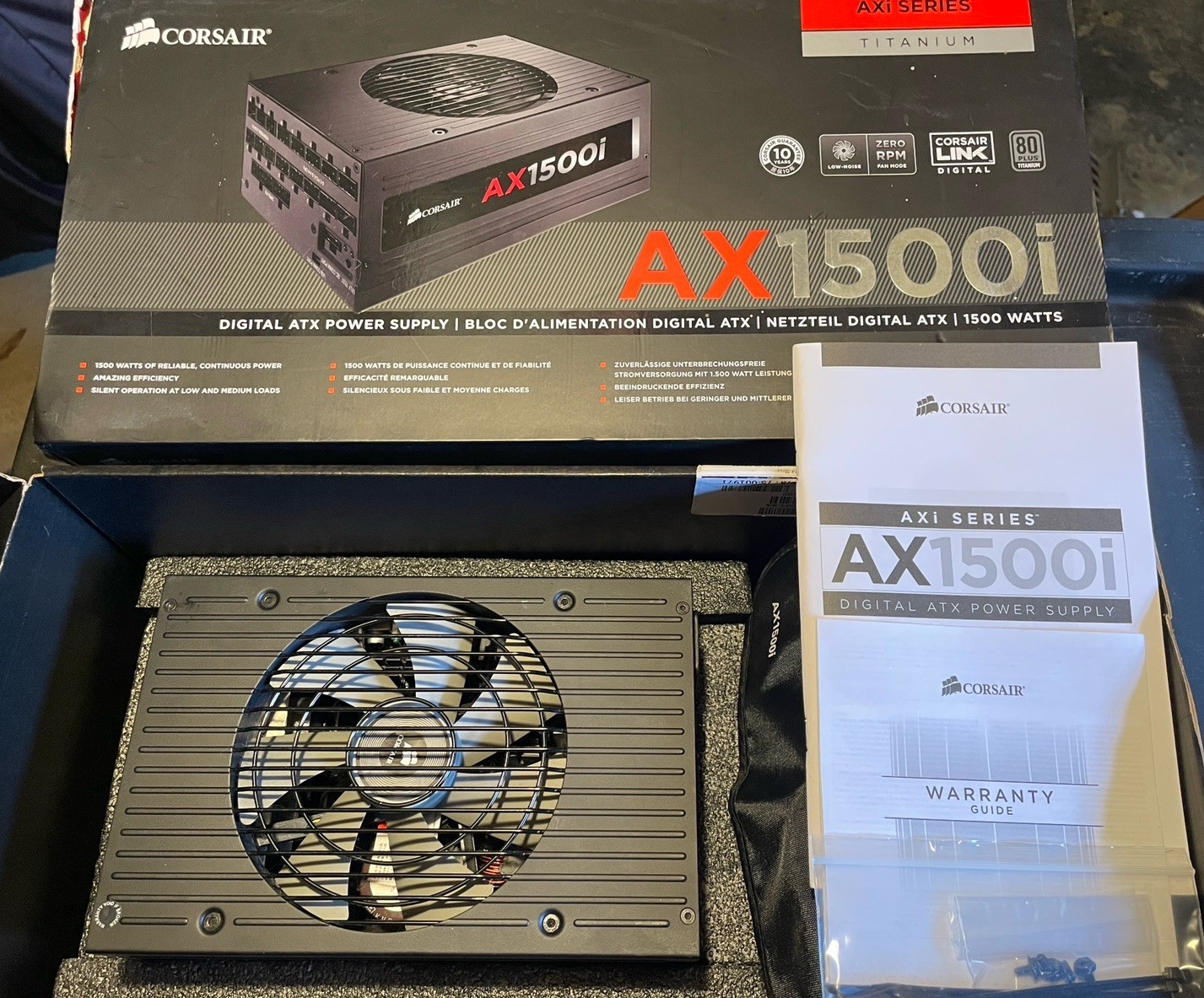Corsair AX1500i 1500W ATX Fully Modular Power Supply 80 Plus Titanium Certified