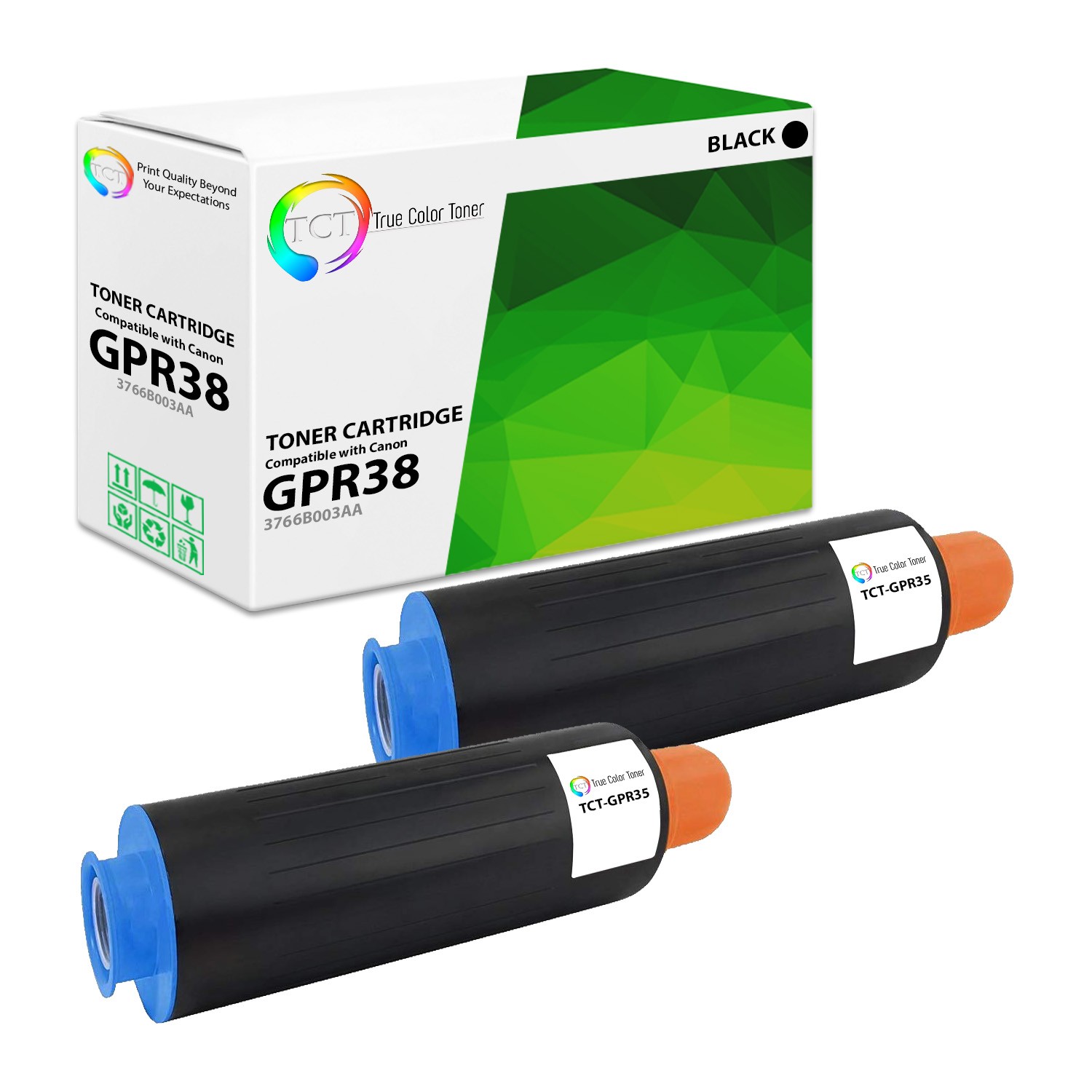 2Pk TCT Prem 3766B003AA Black for Canon ImageRunner 6055 6065 Compatible Toner