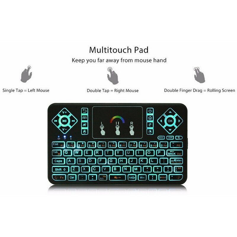 Color RPG Backlight Keypad USB Wireless Keyboard Mouse Mini Remote for Smart TV