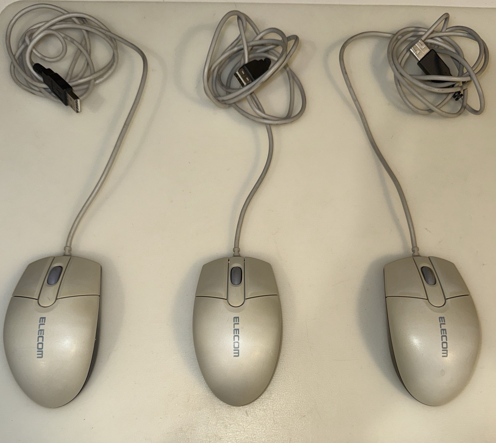 USED SET of 3 (three)  Elecom  USB-A mice