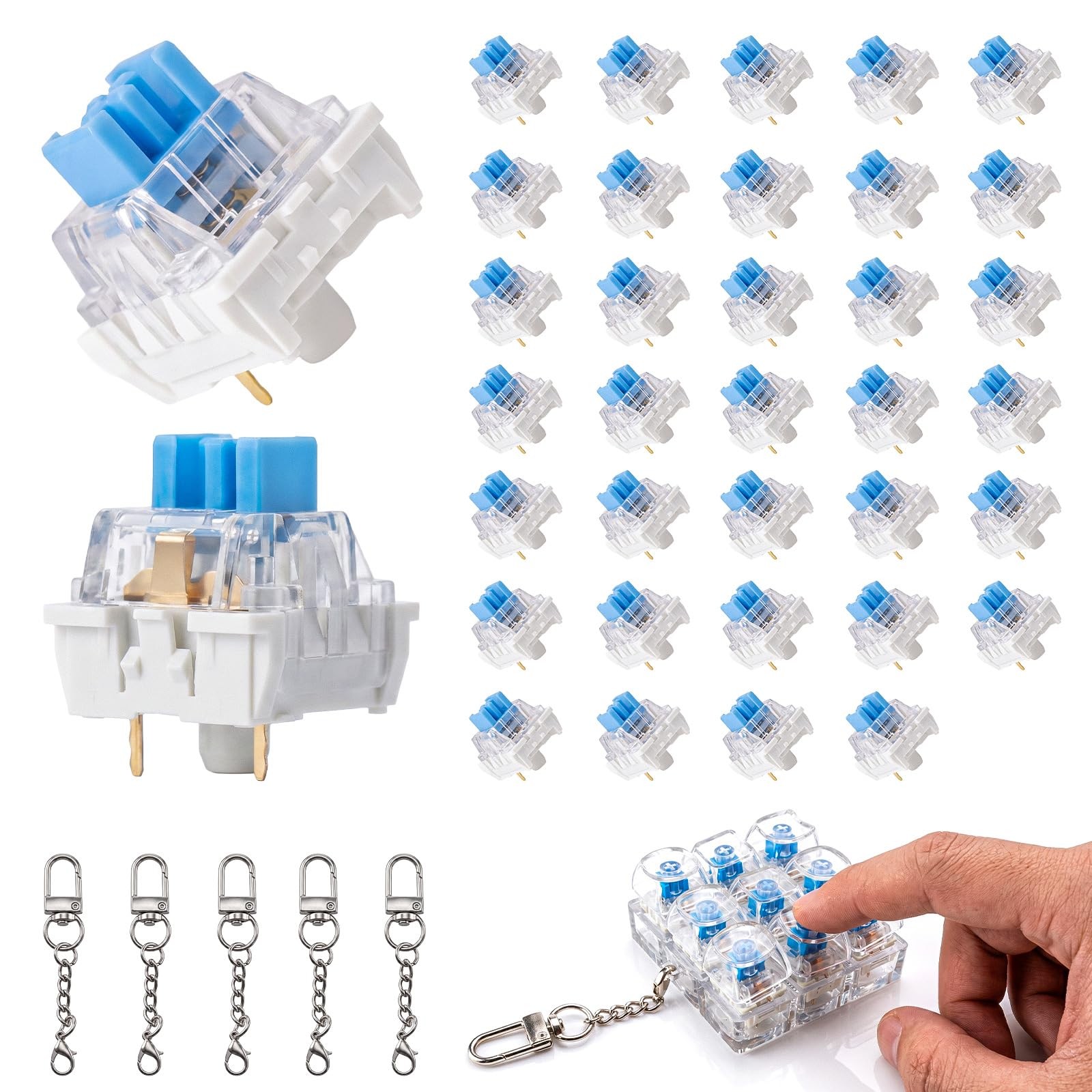 36PSC Keyboard Clickers for 3D Prints, Crisp Clicks with Strong Tactile Feedback