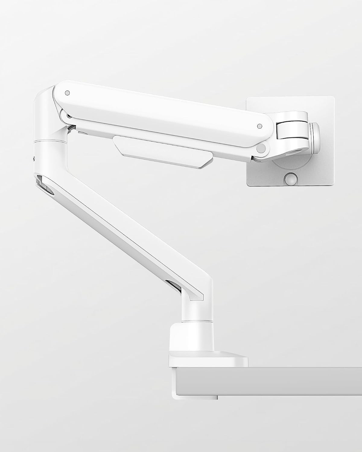 monTEK Deluxe Aluminum Monitor Arm 17"-40" Curved Screens White Adjustable-OB