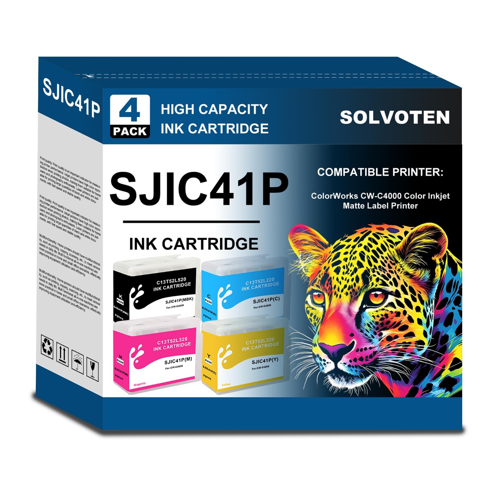 Solvoten High Capacity SJIC41P Ink Cartridge C13T52L520 small, Multicolor