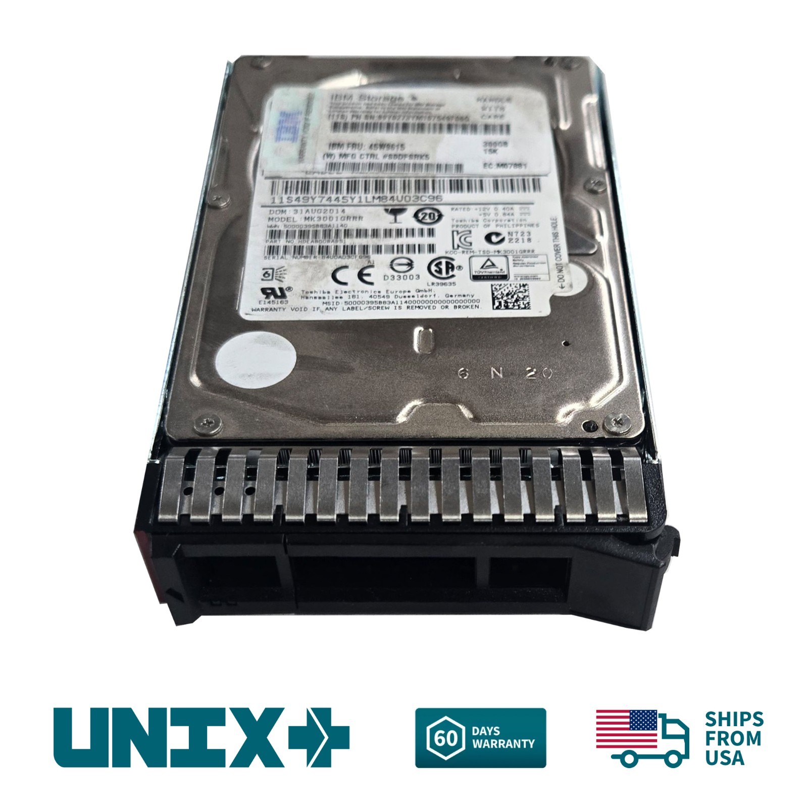 IBM 45W9615 300GB SAS 2.5" 6Gbps 15K RPM Server HD w/ Caddy for IBM System x3250