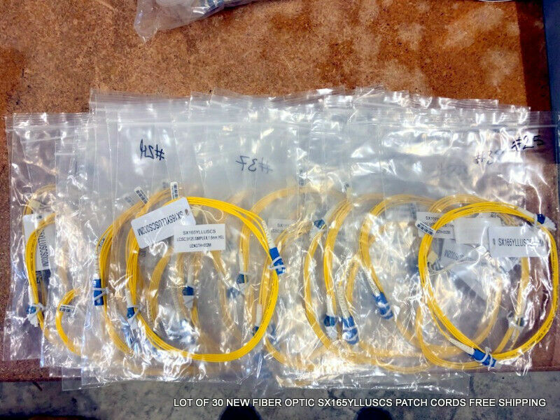 LOT OF 30 NEW FIBER OPTIC SX165YLLUSCS PATCH CORDS 