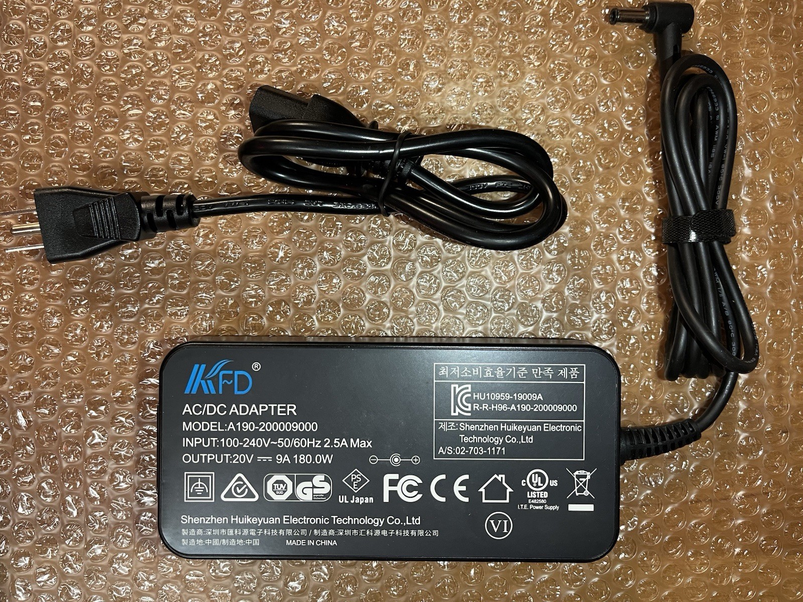 ASUS ROG Zephyrus and TUF Gaming laptop KFD 180W 20V 9A AC ADAPTER NEW