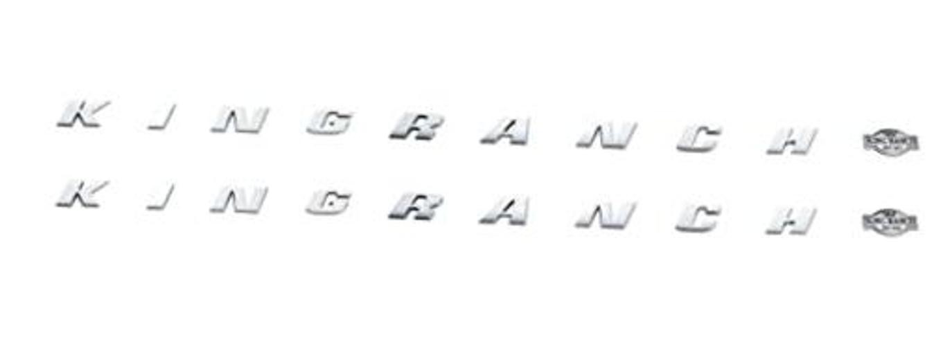 2pack King Ranch Emblems Side Fender Letter Kingranch Sticker Badge 3D Chrome