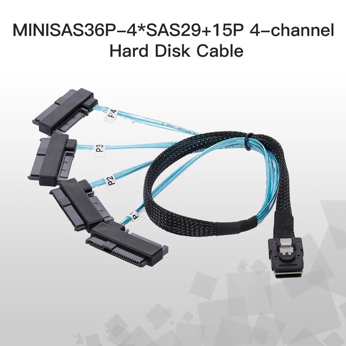 Cablecy Mini SAS SFF-8087 Host SAS Disk to 4 SFF-8482 Target and SATA Cable