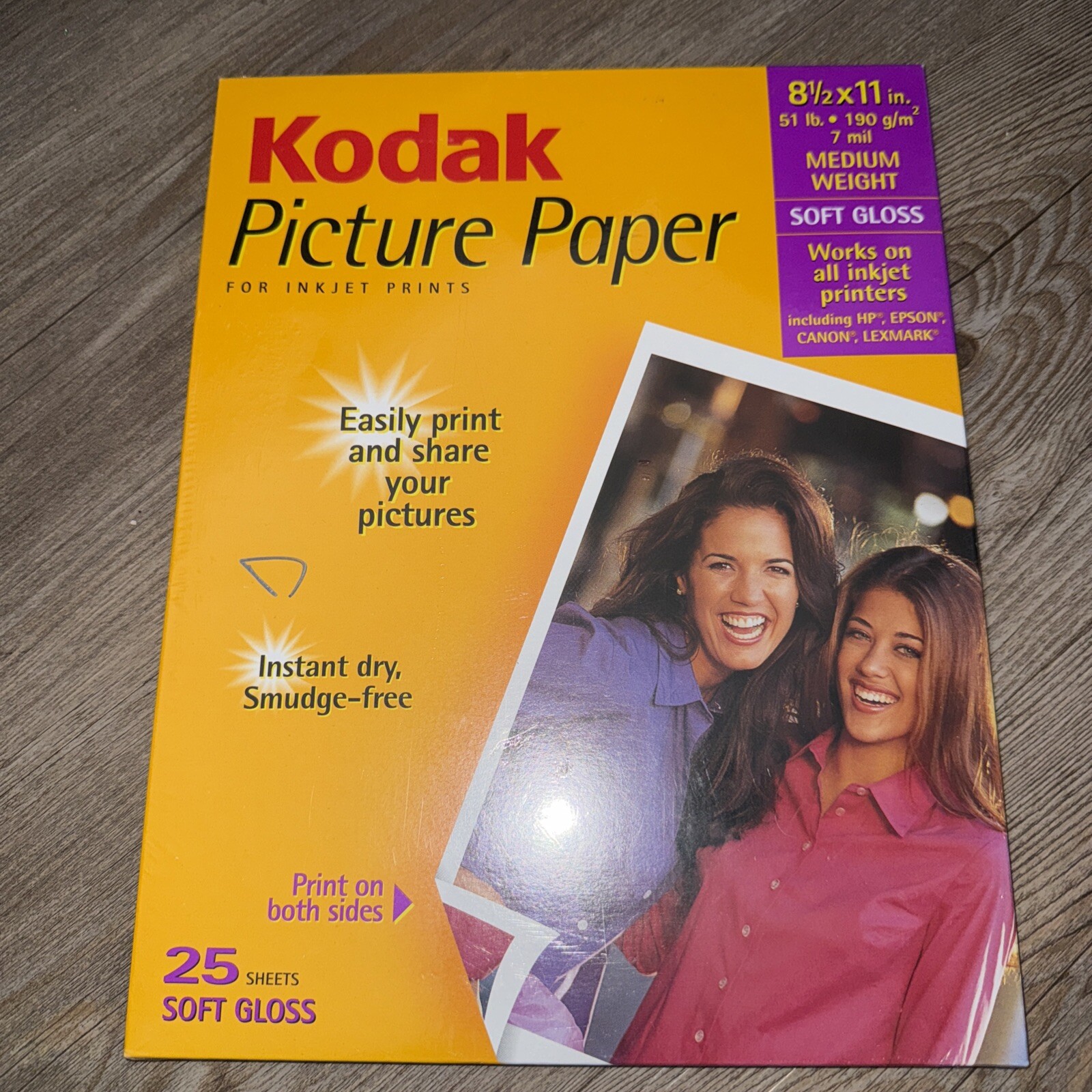 Kodak 25 Sheets Soft Gloss Picture Photo Paper - 8 1/2" x 11" NEW Sealed