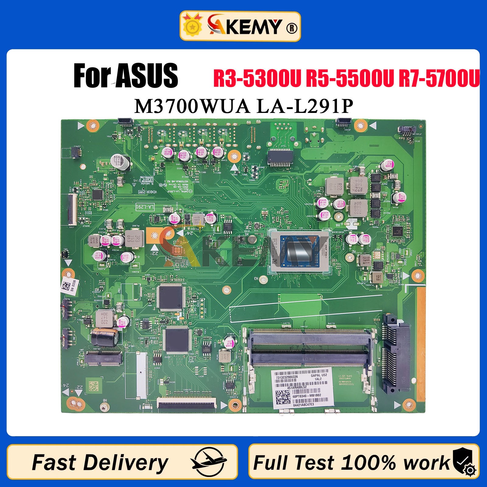 LA-L291P Motherboard For ASUS All-in-One M3700W M3700WUA Mainboard R3 R5 R7 CPU