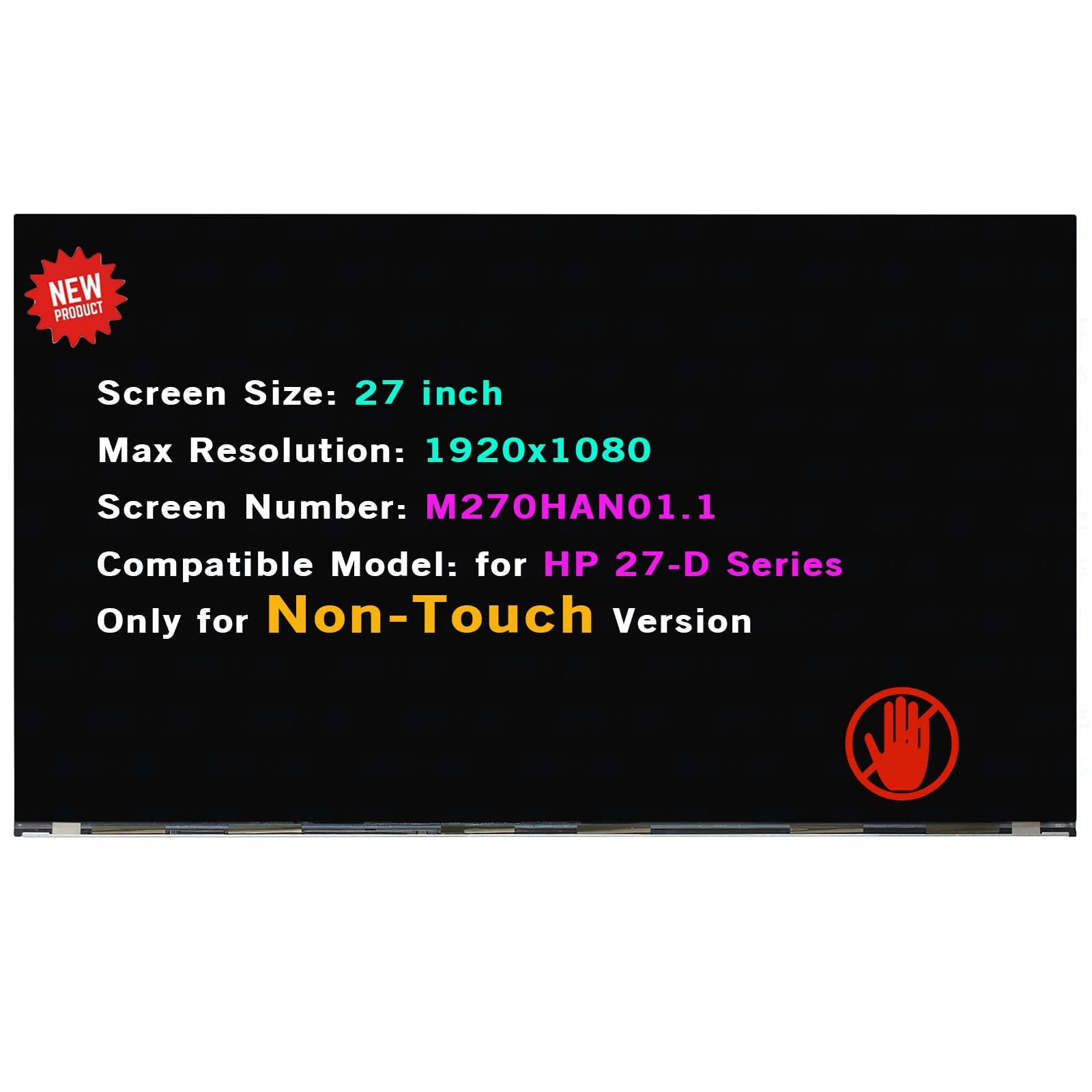 M270HAN01.1 LCD Screen Replacement for HP 27-D Series Display Panel Non-Touch