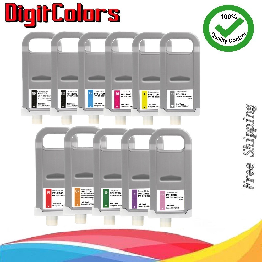 Any 5 Ink Tank Cartridge fit Canon PFI-2700 IPF  GP-2000 GP-4000 PFI2700