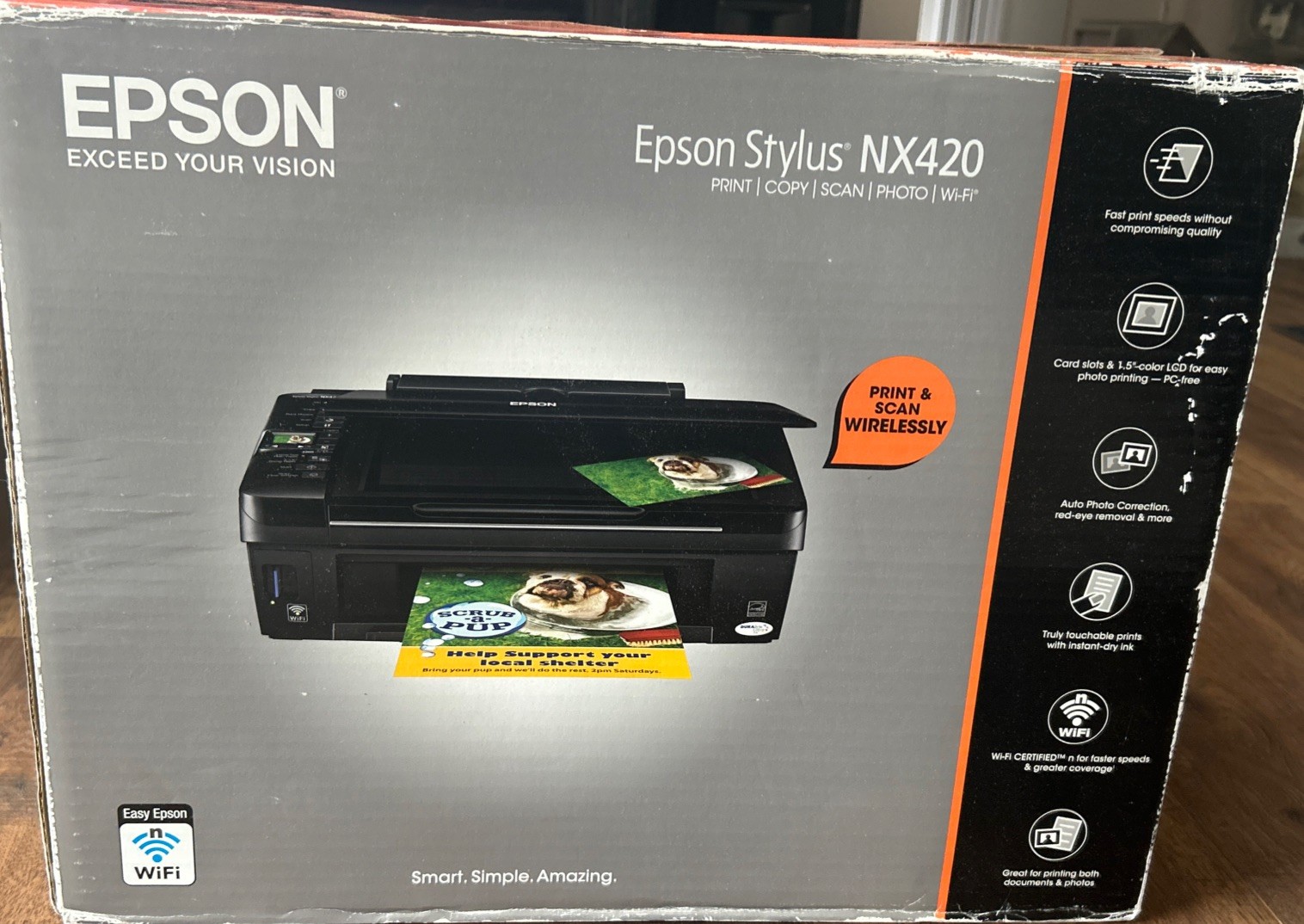 Epson Stylus NX420 Color Ink Jet All-in-One New In Open Box *Ink NOT Included*