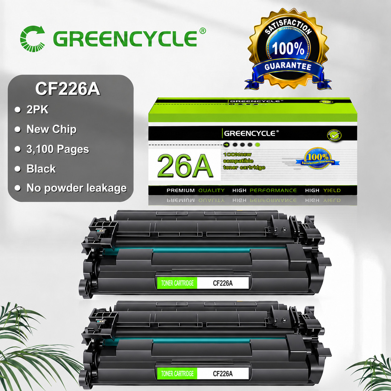 2× CF226A Ink Toner Cartridges fits HP 26A LaserJet Pro M402dn M426fdw MFP Black