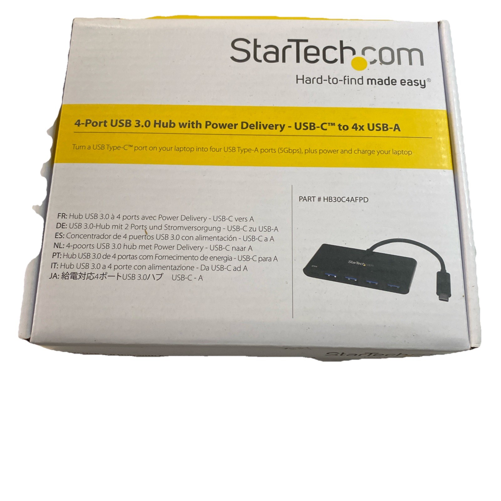 StarTech HB30C4AFPD 4 Port USB-C Hub w/ Power Delivery