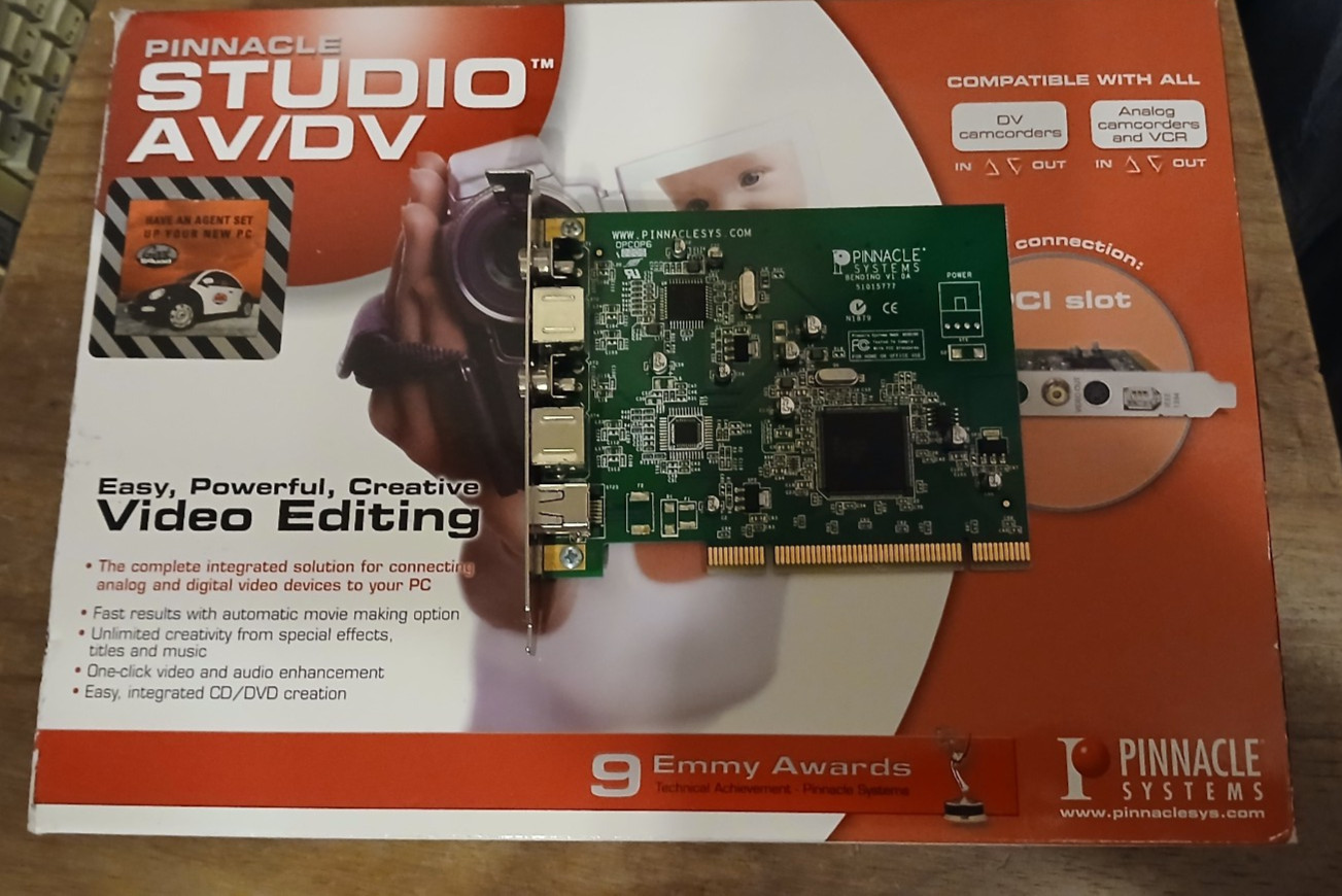 Pinnacle Systems Studio AV/DV Version 9 PCI Capture Card Box Manuals CDs CIB