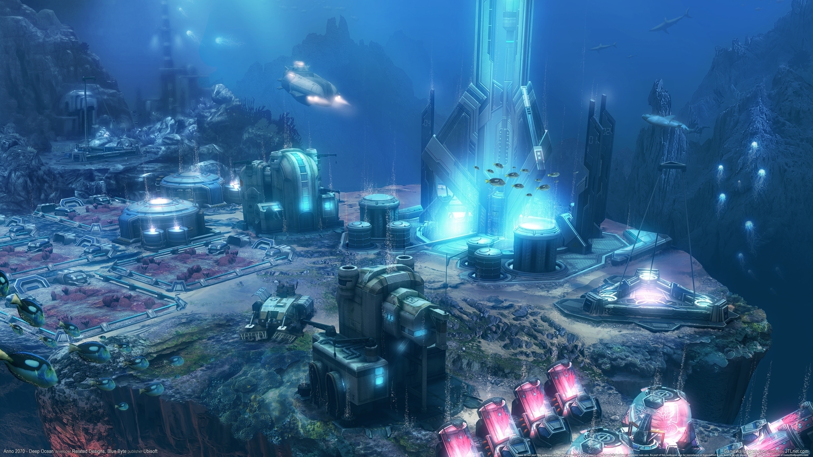 Landscape  architecture art deep sea underwater Custom Gaming Mat Desk
