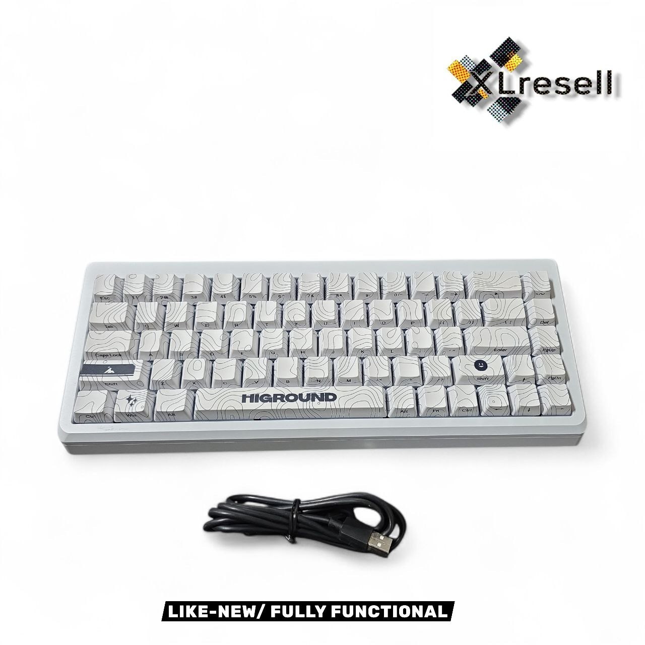 Higround Summit 2.0 65% Wired Mechanical Lubed Linear Keyboard RGB Snow Stone