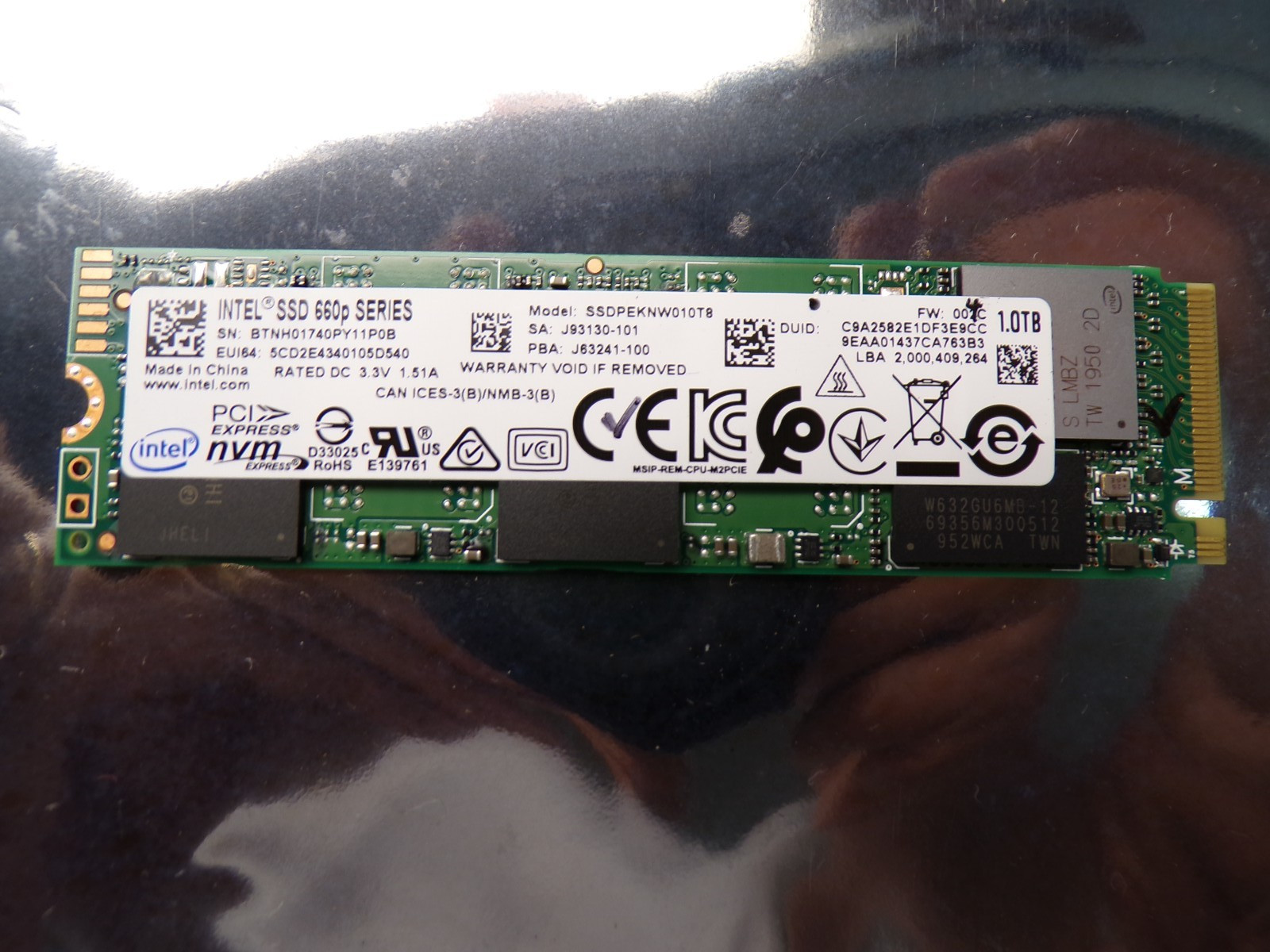 Intel 660p 1TB M.2 NVMe PCIe 3.0 x4 SSD 2280 SSDPEKNW010T8 Tested  100% #9830