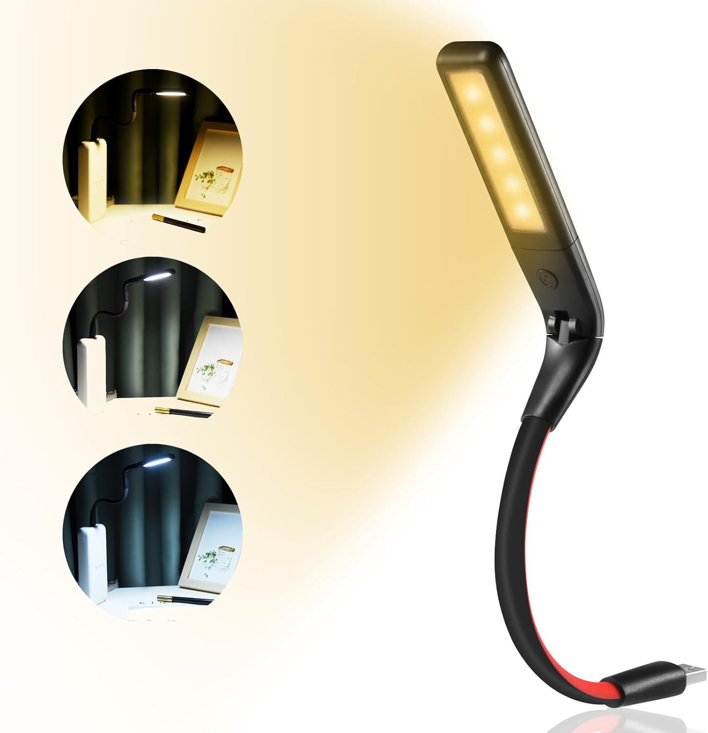 USB LED Laptop Light with Gesture Sensor, 3 Color Temp Dimming Lamp
