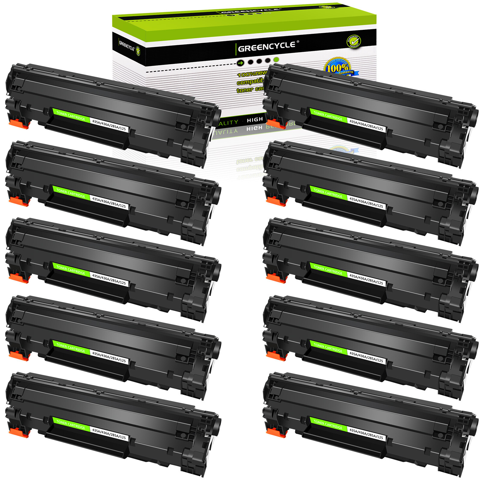 GREENCYCLE 10PK CB435A Toner Fits For HP LaserJet P1003 P1004 P1005 P1006 P1009
