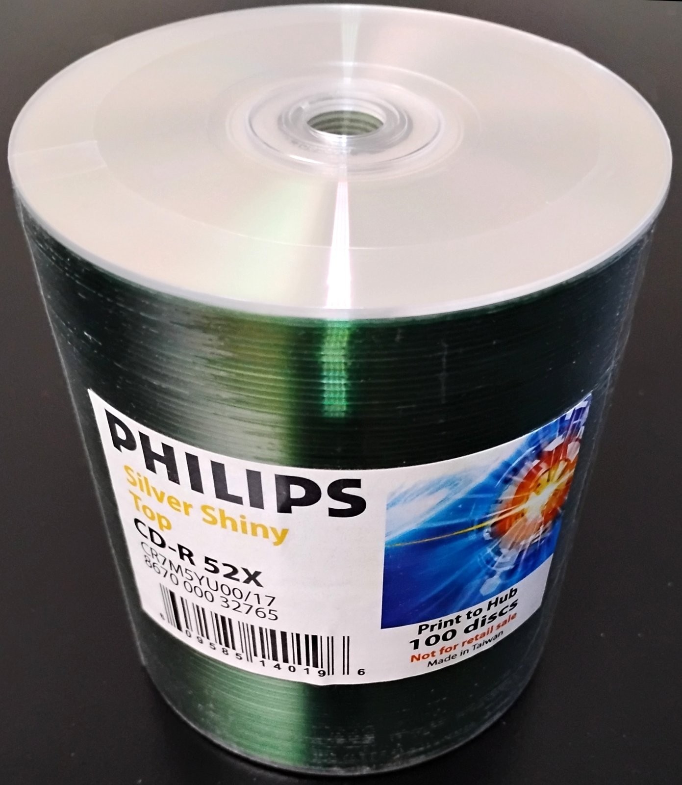 PHILIPS 100 PACK 52x CD-R 700mb 80min BLANK SHINY SILVER CD-ROM DISC MAXWELL HP