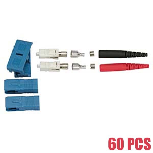 60 Pcs 2mm SC Connector Fiber Optic Optical Single Mode Duplex Boot Cable