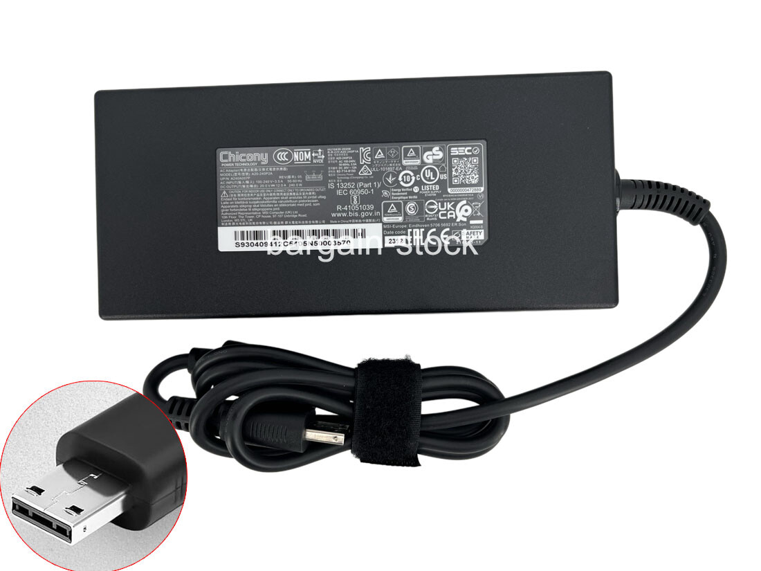 Original 240W AC Adapter Charger For MSI Stealth 16 AI Studio A1VFG-028US 20V12A