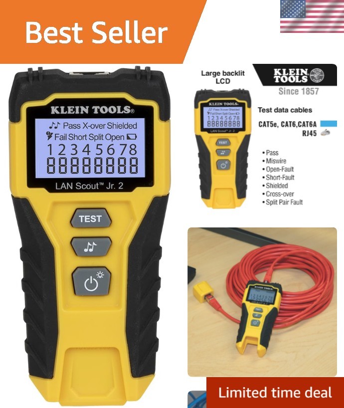 200 Cable Tester, LAN Scout Jr. 2 Ethernet Tester for CAT 5e, CAT 6/6A Cables...