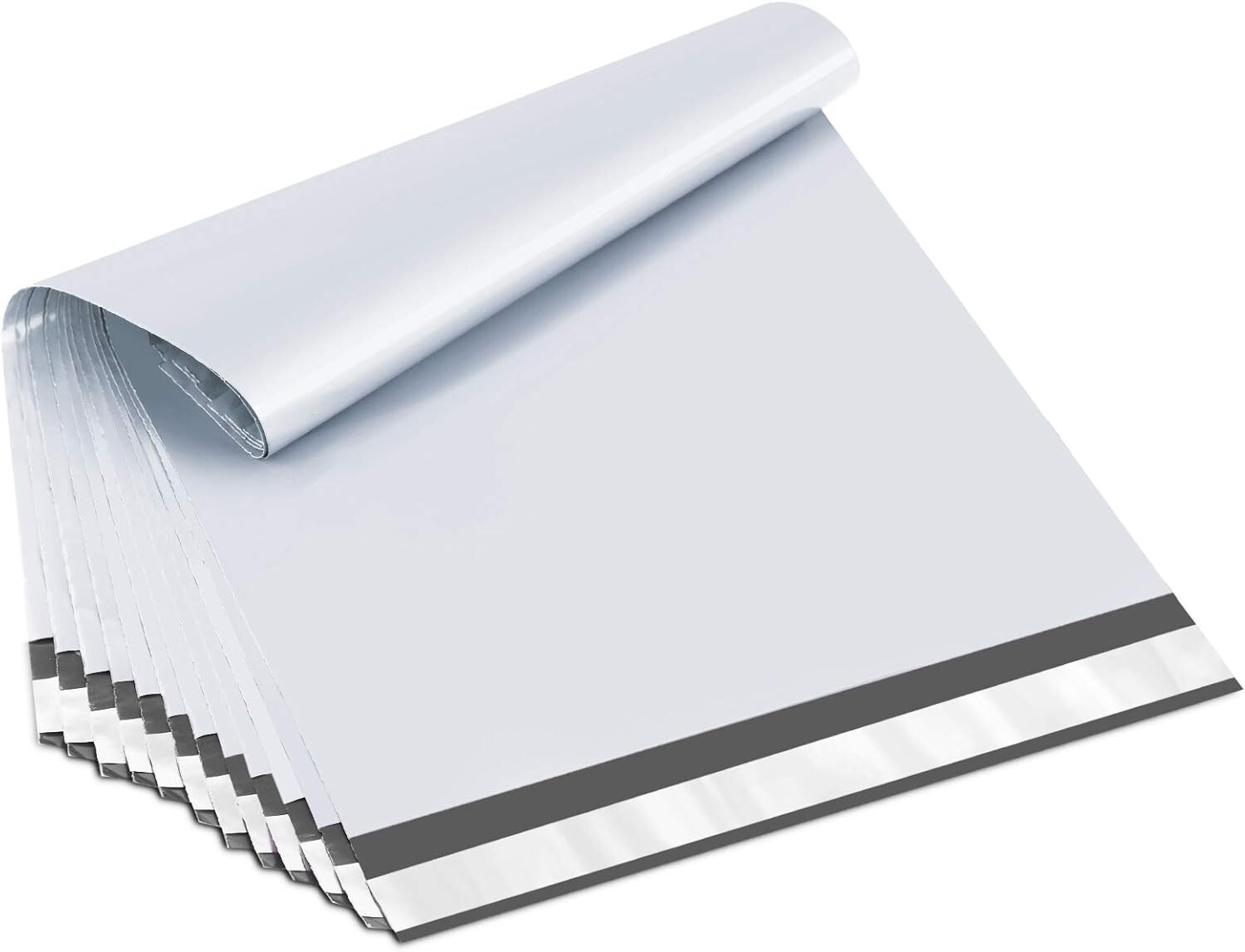 12x15.5 Inch Poly Mailers White Shipping Bags Self Sealing Waterproof and Tear P