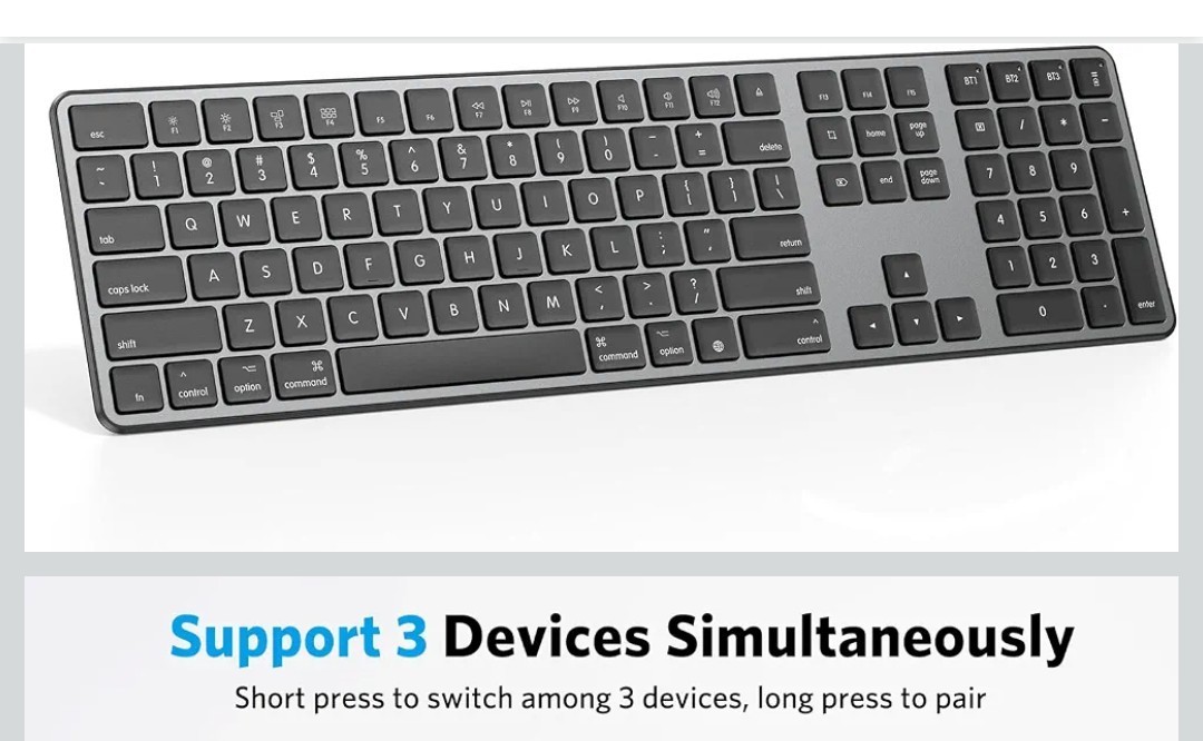OMOTON Rechargeable Bluetooth Keyboard for Mac, Full Size & Numeric Keypad3...
