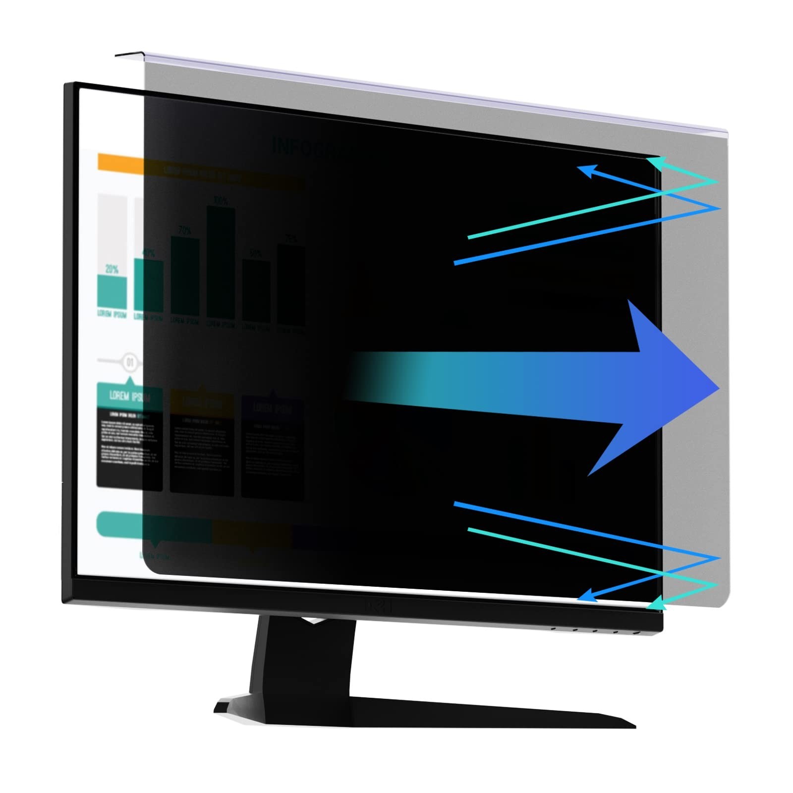 RedANGEL 23-24 Inch Hanging Computer Privacy Screen | Anti-Spy | Blue Light