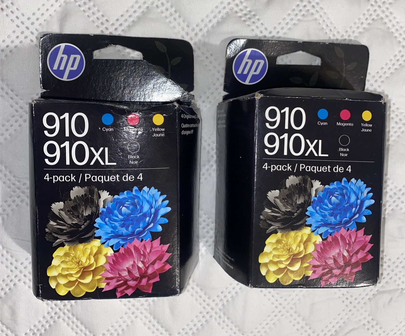2 Boxes HP 3JB41AN 910XL/910 4 Pieces Ink Cartidges - Black/Cyan/Magenta/Yellow