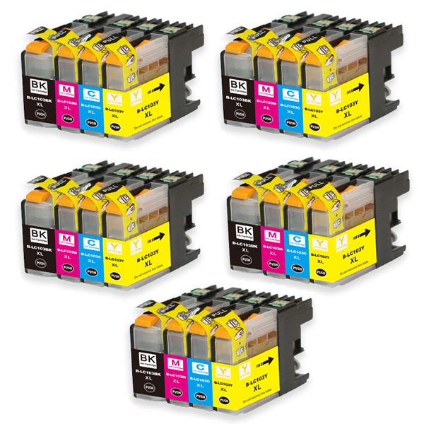 20 PK Print Ink Set fits Brother LC101 LC103 MFC-J285DW MFC-J470DW MFC-J475DW 