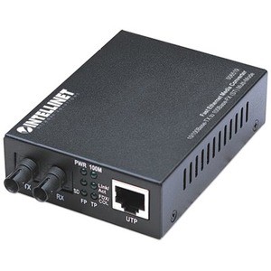 Intellinet 10/100BaseTX to 100BaseFX (ST) MultimodeFast Ethernet Media Converter
