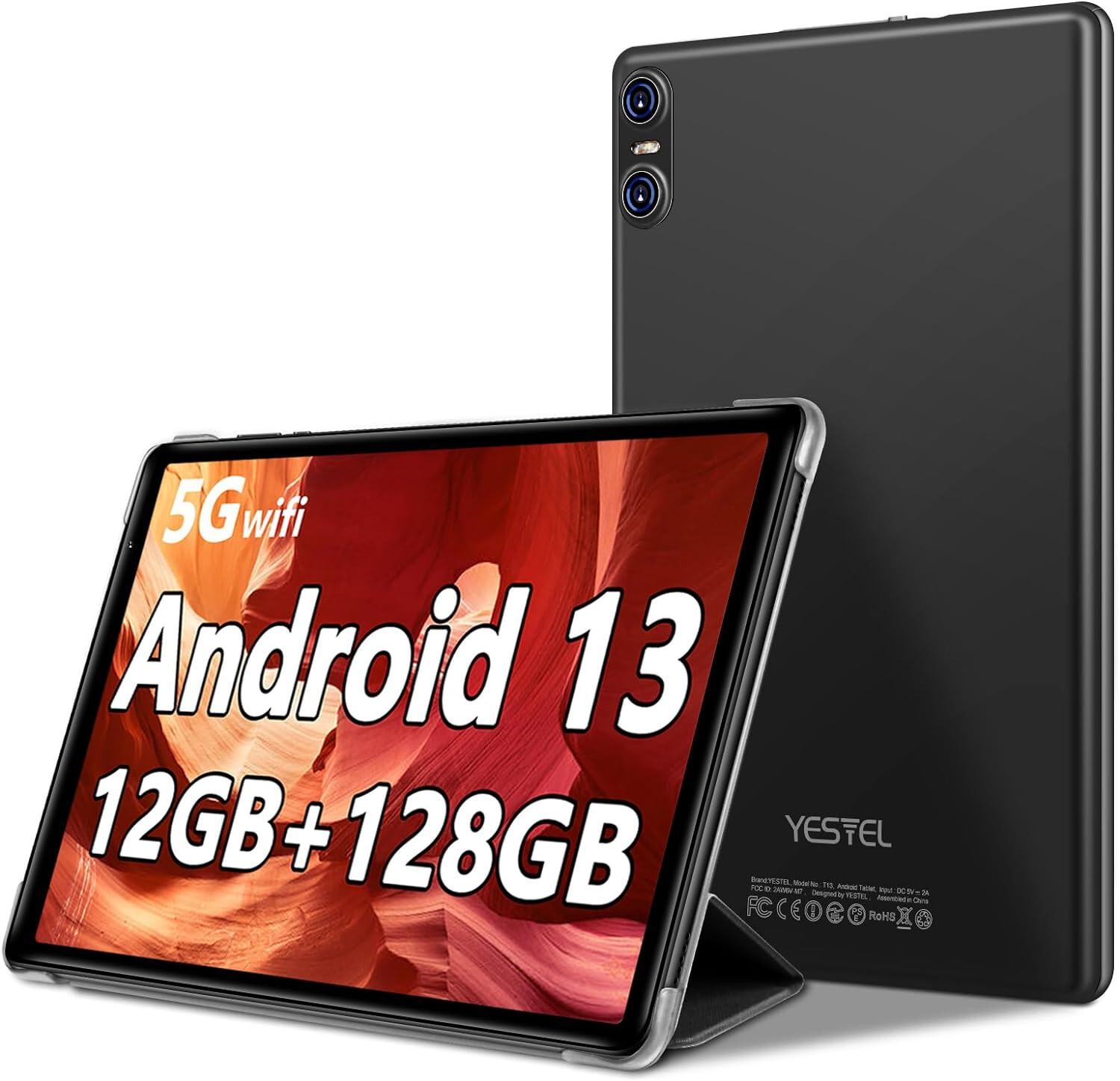 YESTEL 2024 Tablet Android 13 10.1" Octa-Core CPU; 12GB RAM+128GB ROM - FAST