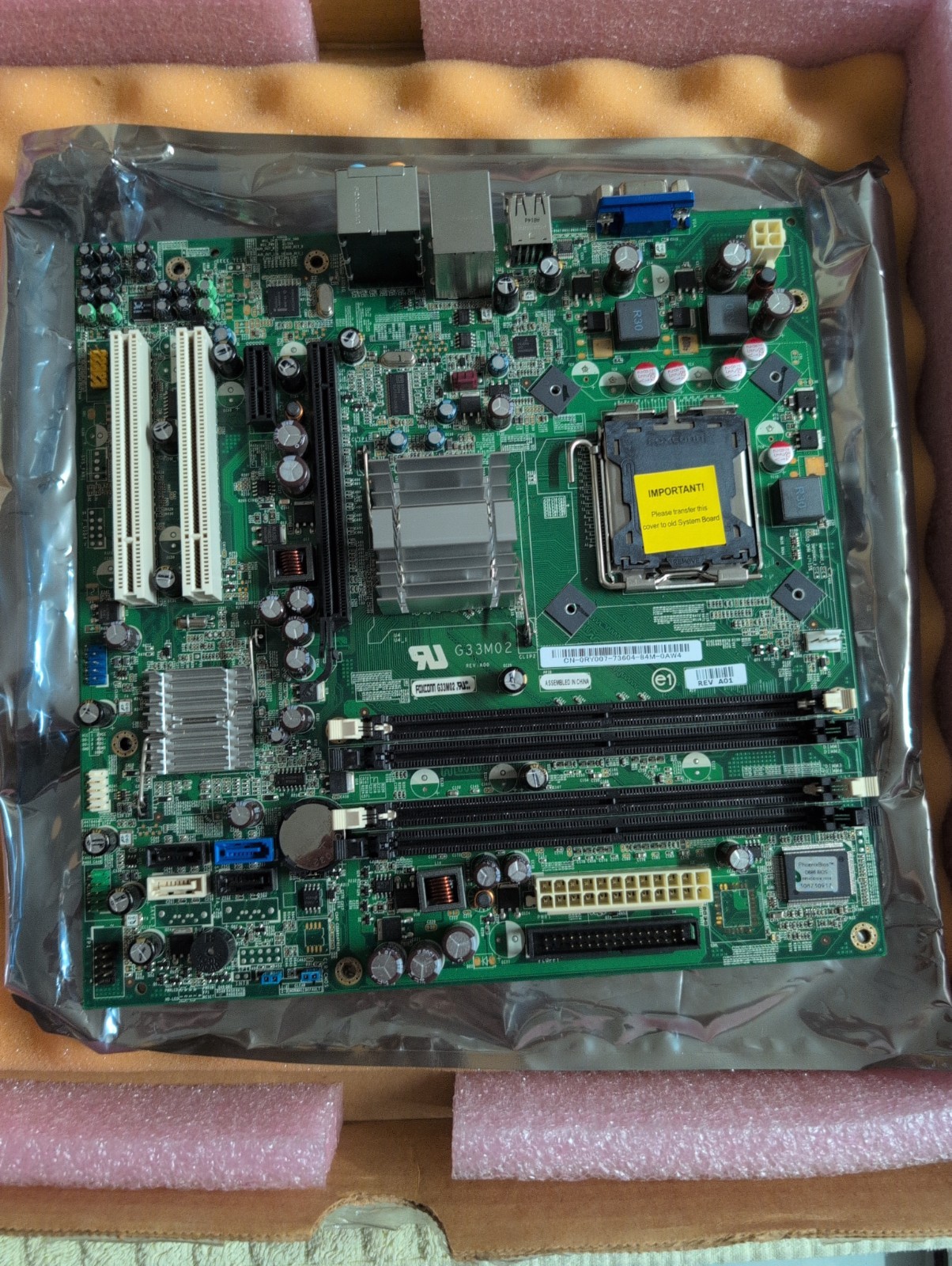 HP Foxcon G33M02 0CU409 MicroATX LGA775 DDR2 4DIMM PCIe x16 VGA RJ-45 USB2.0