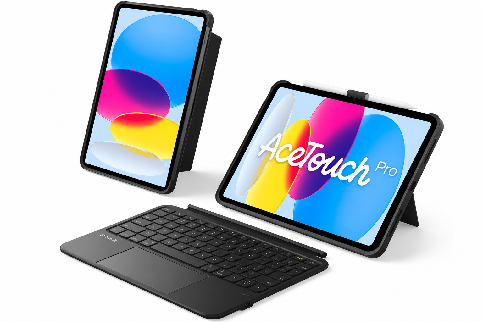 🆕 NEW Inateck AceTouch Pro iPad A16 11th/10th Keyboard Case 5.1" Trackpad Black