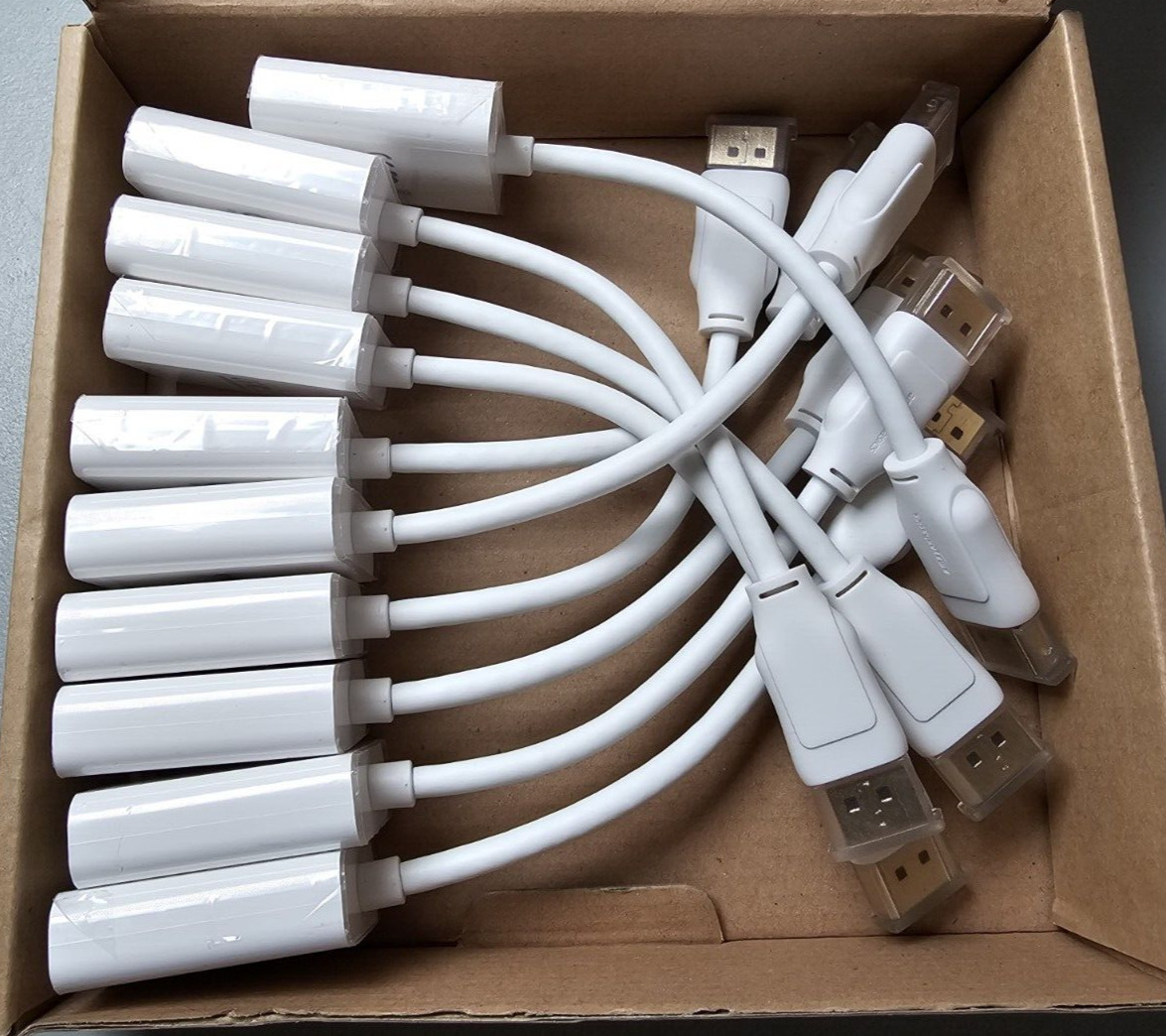 DisplayPort to DVI Single Link Adapters - 10 Pack - New