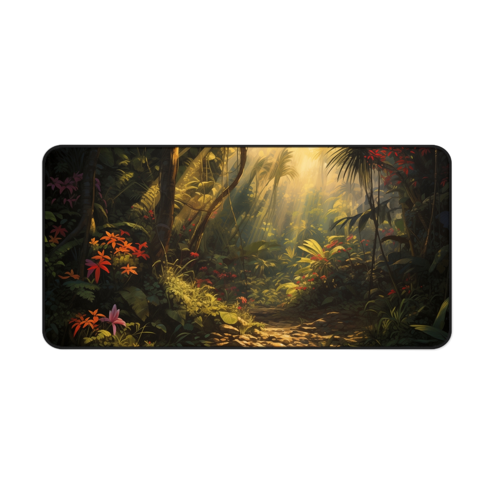 Tropical Forest Mouse Pad, Floral Desk Mat, Large XL Deskmat, Gaming Mouse Pad 