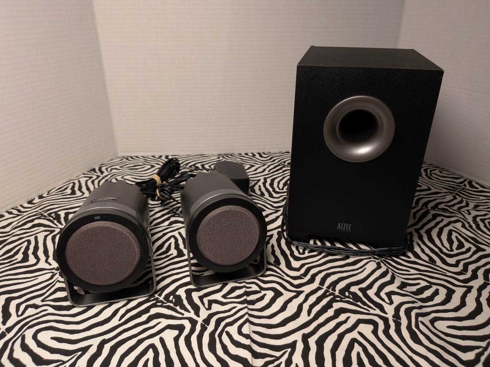 Altec Lansing BX1221 Computer Speaker + Subwoofer TESTED GRAY/BLACK