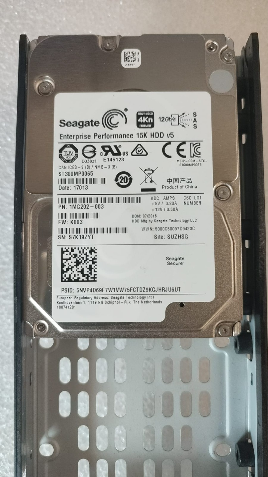 HP Seagate 300GB, Internal, 15000 RPM, 2.5" (ST300MP0065) HDD with caddy NEW