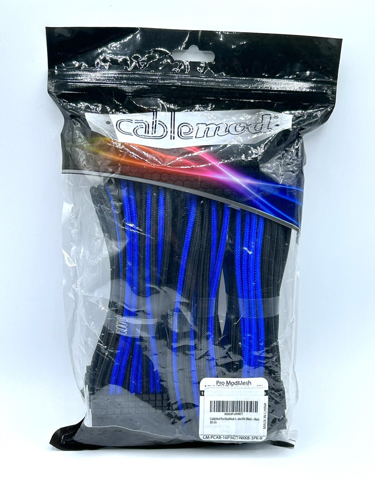 Pro ModMesh Sleeved 12VHPWR ModMesh 16P to 3 x 8P Extension Kit Blue - New