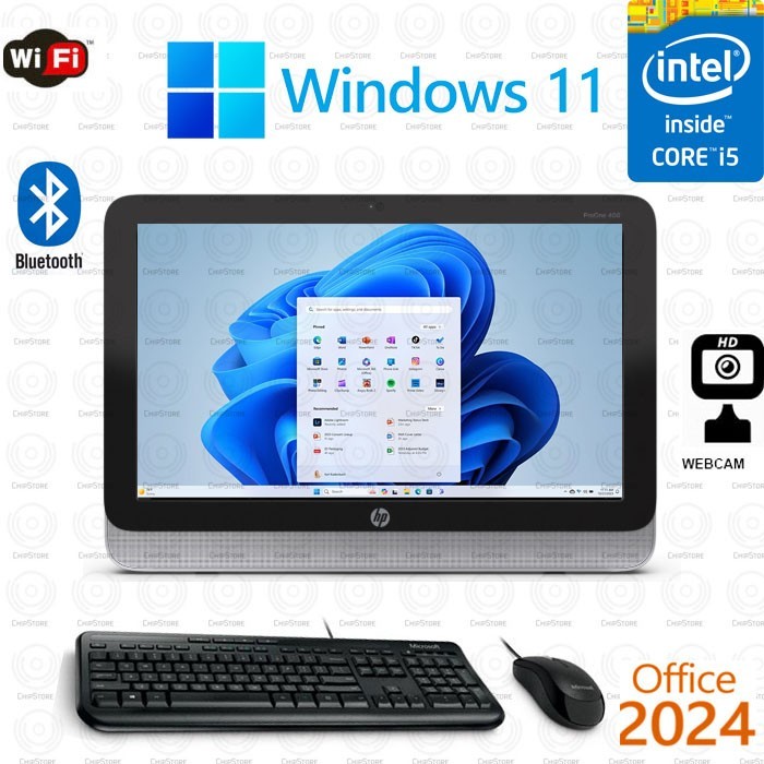 WINDOWS 11 HP AIO 21.5" Computer Core i5 16GB RAM 256GB SSD Office 2024