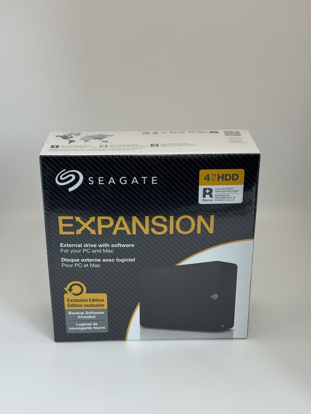 Seagate Expansion 4TB Desktop External HDD USB 3.0 Backup Software NEW SEALED