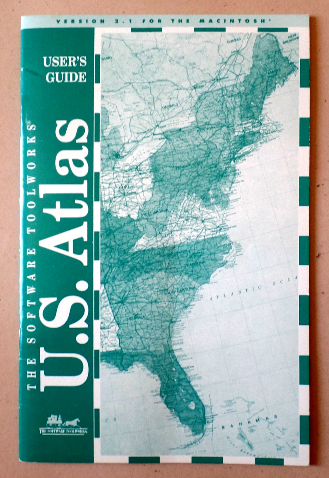 Vintage THE SOFTWARE TOOLWORKS 1992 U.S. ATLAS USER'S GUIDE V. 2.1 For MacIntosh