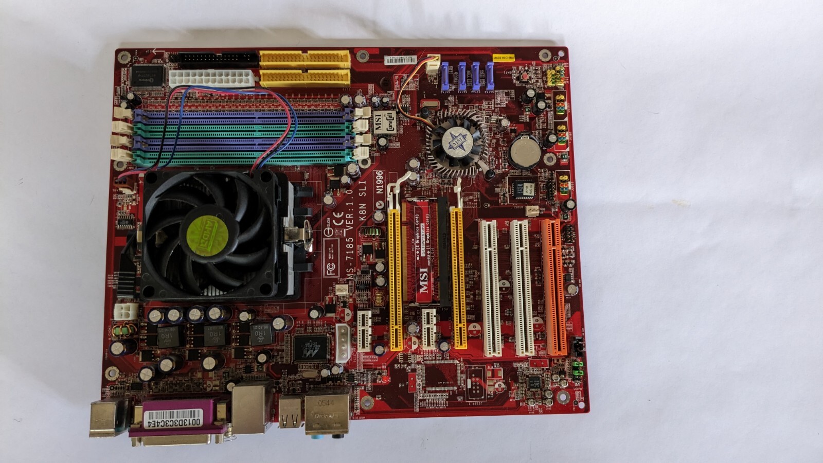 MSI MS-7185 K8N SLI MOTHERBOARD V.1.0  With Processor And Heatsink