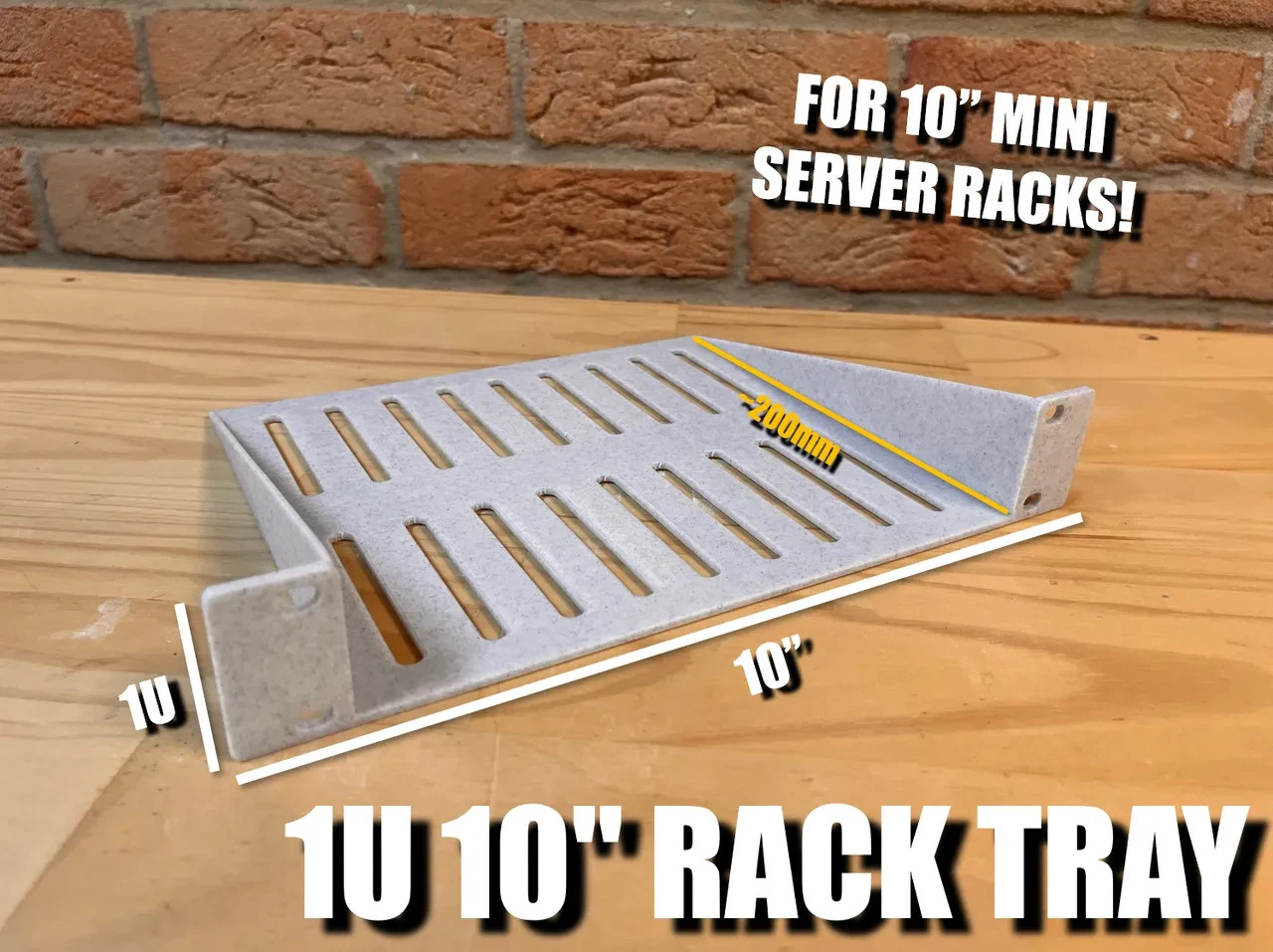 1U 10 Inch Server Rack Tray Shelf Mini Homelab Network 3D Printed Made USA